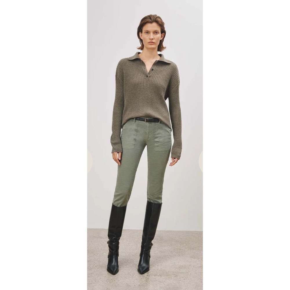 Nili Lotan Women's Green Jenna Cotton‎ Pants Size 2